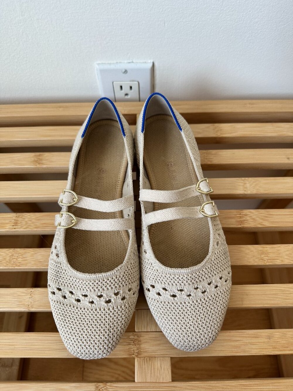 Rothy's Cream Double Buckle Mary Jane